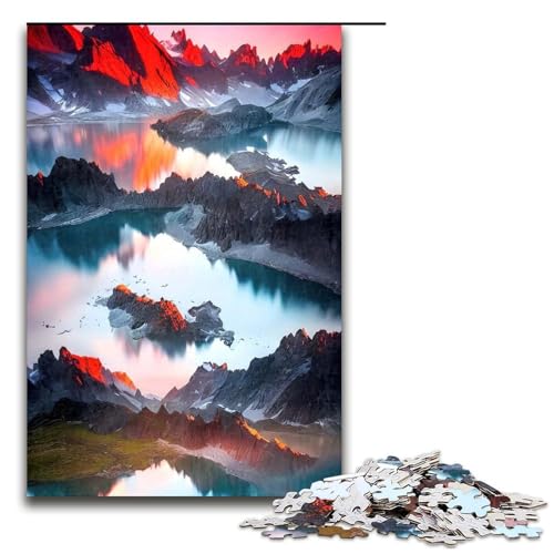 Puzzle für Erwachsene 1000 Teile Berge See Puzzle Spiele Spielzeug Geschenk Geeignet für Desktop-Dekoration 1000 PCS von ouynngjing