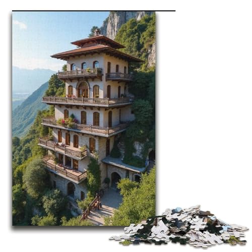 Puzzle für Erwachsene 1000 Teile Bergpavillon Puzzlespiel lustiges Spielzeug 1000 Teile (38 x 26 cm) von ouynngjing