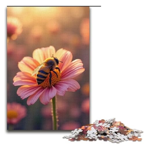 Puzzle für Erwachsene 1000 Teile Bienen-Puzzle Holzpuzzle Lernspiel Herausforderungsspielzeug 1000 Teile (38 x 26 cm) von ouynngjing