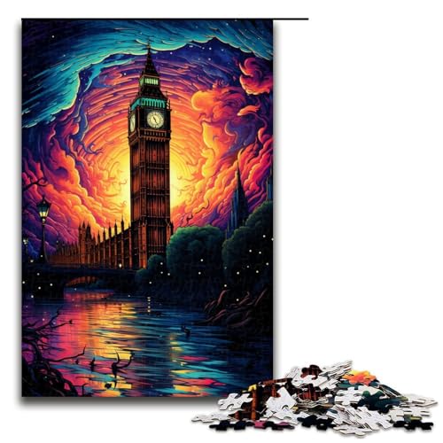 Puzzle für Erwachsene 1000 Teile Big Ben Britisches Puzzle Lernspiele für Zuhause DIY-Spielzeug tolles Geschenk für Spiele 1000 Teile (75 x 50 cm) von ouynngjing