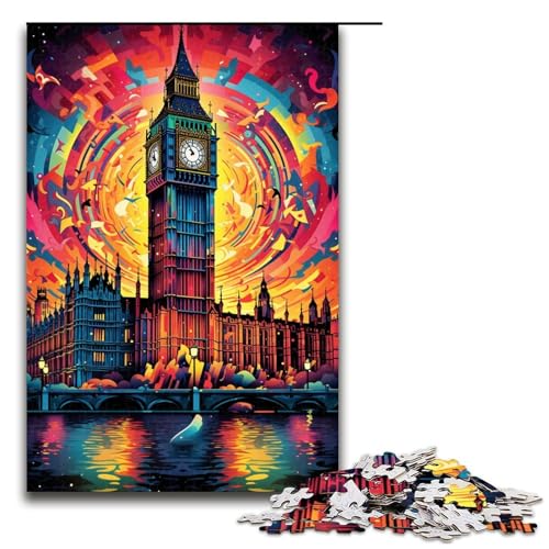 Puzzle für Erwachsene 1000 Teile Big Ben Britisches Puzzle Lernspiele für Zuhause DIY-Spielzeug tolles Geschenk für Spiele 1000 Teile (75 x 50 cm) von ouynngjing