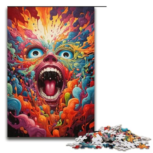 Puzzle für Erwachsene 1000 Teile Bizarre Bunte Monster Geburtstagsgeschenk für Teenager ab 14 Jahren 1000 Teile (38 x 26 cm) von ouynngjing