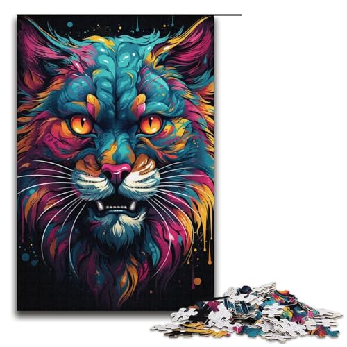 Puzzle für Erwachsene 1000 Teile Bizarre farbenfrohe Tier-Puzzles Lernspiele für Zuhause DIY-Spielzeug tolles Geschenk für Spiele 1000 Teile (38 x 26 cm) von ouynngjing