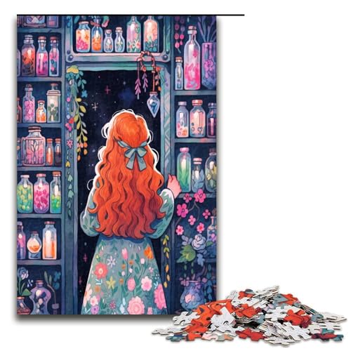 Puzzle für Erwachsene 1000 Teile Blumenmädchen Puzzle Holzpuzzle Lernspiel Herausforderungsspielzeug 1000 Teile (75 x 50 cm) von ouynngjing