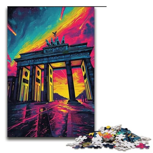 Puzzle für Erwachsene 1000 Teile Brandenburger Tor Deutschland Puzzle Spiele Spielzeug Geschenk Geeignet für Schreibtischdekoration 1000 PCS (38x26cm) von ouynngjing