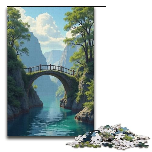 Puzzle für Erwachsene 1000 Teile Brücke über den Fluss Puzzlespiel Spielzeug lustig 1000 Teile (38 x 26 cm) von ouynngjing
