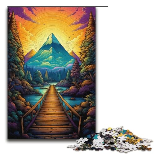 Puzzle für Erwachsene 1000 Teile Brücke zu den Pyramiden Puzzle Lernspiele für Zuhause DIY-Spielzeug tolles Geschenk für Spiele 1000 Teile (38 x 26 cm) von ouynngjing