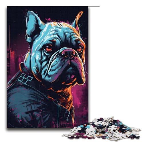Puzzle für Erwachsene 1000 Teile Bulldogge Holzpuzzle für Kinder Lernspiel 1000 Teile (38 x 26 cm) von ouynngjing