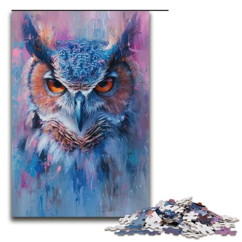 Puzzle für Erwachsene 1000 Teile Bunte Eulen Puzzlespiele Spielzeug Geschenk geeignet als Schreibtischdekoration 1000 Teile (38 x 26 cm) von ouynngjing