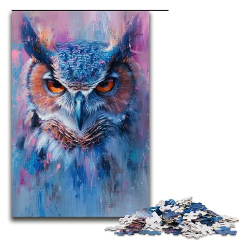 Puzzle für Erwachsene 1000 Teile Bunte Eulen Puzzlespiele Spielzeug Geschenk geeignet für die Schreibtischdekoration 1000 Teile (75 x 50 cm) von ouynngjing