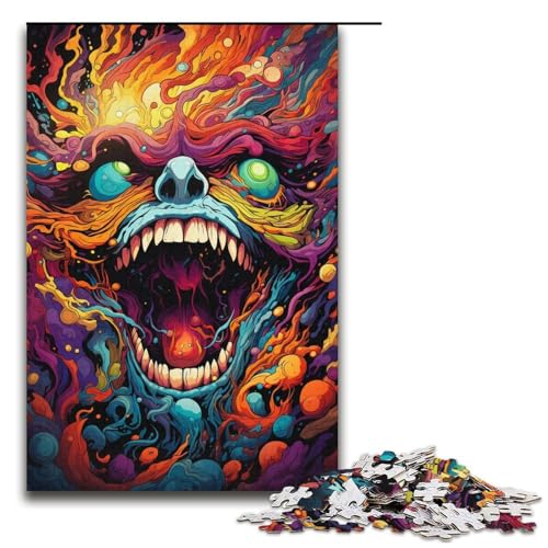Puzzle für Erwachsene 1000 Teile Bunte Fantasy-Monster Holzpuzzle für Erwachsene Familienspiele Weihnachts- und Geburtstagsgeschenke 1000 Teile (38 x 26 cm) von ouynngjing