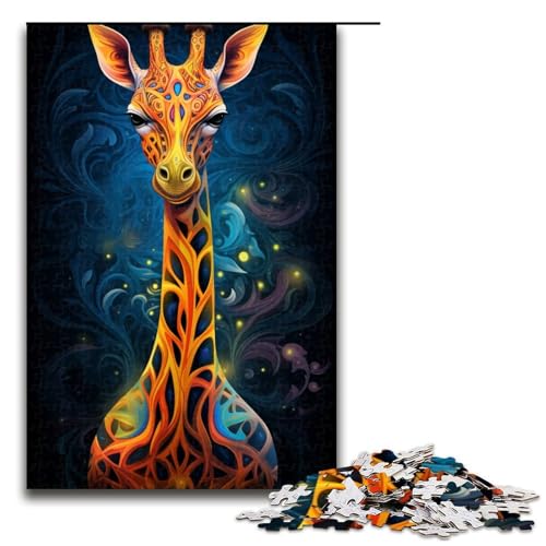 Puzzle für Erwachsene 1000 Teile Bunte Giraffe Puzzle Spiele Spielzeug Geschenk geeignet für die Schreibtischdekoration 1000 Teile (75 x 50 cm) von ouynngjing