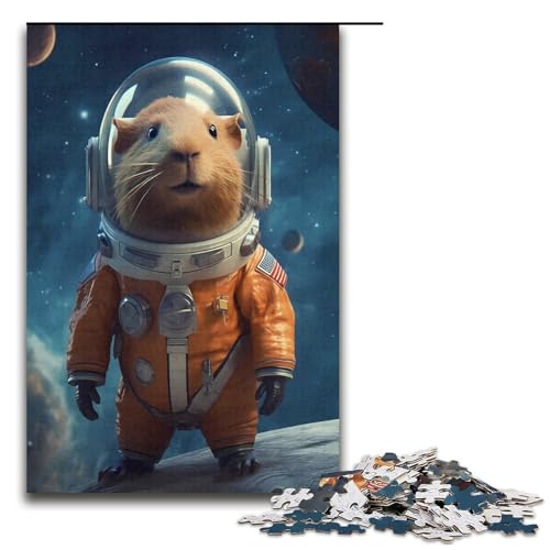 Puzzle für Erwachsene 1000 Teile Capybara Astronaut Puzzle Lernspiele für Zuhause DIY Spielzeug tolles Geschenk für Spiele 1000 Teile (38 x 26 cm) von ouynngjing