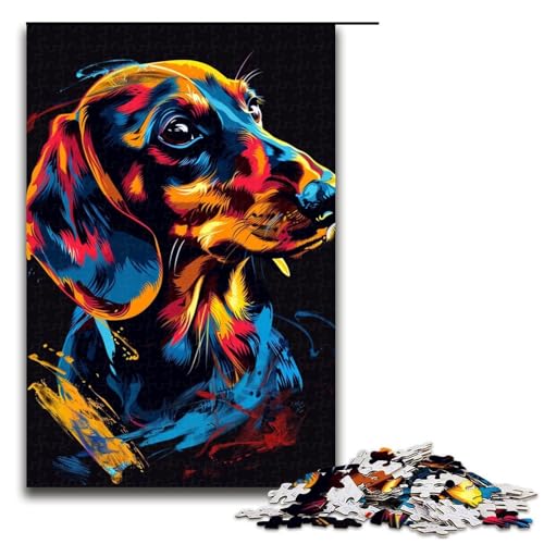 Puzzle für Erwachsene 1000 Teile DackelHundekunst Puzzle Lernspiele für Zuhause DIYSpielzeug tolles Geschenk für Spiele 1000 Teile (75 x 50 cm) von ouynngjing