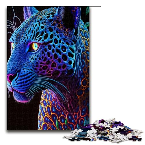 Puzzle für Erwachsene 1000 Teile Der Bunte Leopard Puzzle Spiele Spielzeug Geschenk Geeignet für Desktop Dekoration 1000 PCS (75x50cm) von ouynngjing