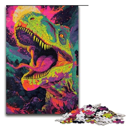 Puzzle für Erwachsene 1000 Teile Dinosauriermuster zum Zusammenbauen hilft dem Gehirn süchtig machendes Spielzeug zur Förderung der Geduld 1000 Teile (75 x 50 cm) von ouynngjing