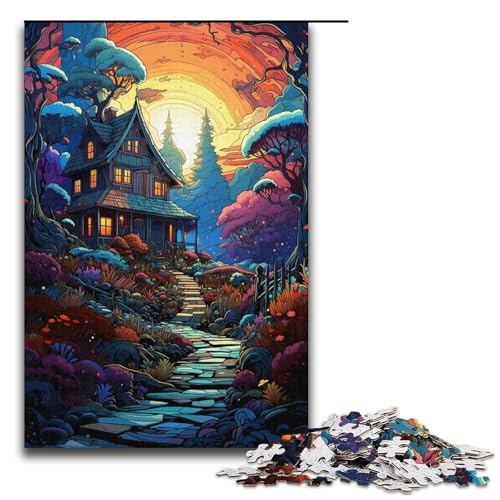 Puzzle für Erwachsene 1000 Teile Dschungelhütte Lernspiele für Zuhause DIYSpielzeug tolles Geschenk für Spiele 1000 Teile (38 x 26 cm) von ouynngjing