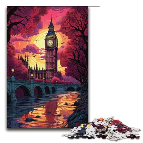 Puzzle für Erwachsene 1000 Teile EIN großer Glockenturm über der Stadt Puzzle Lernspiele für Zuhause DIY-Spielzeug tolles Geschenk für Spiele 1000 Teile (38 x 26 cm) von ouynngjing