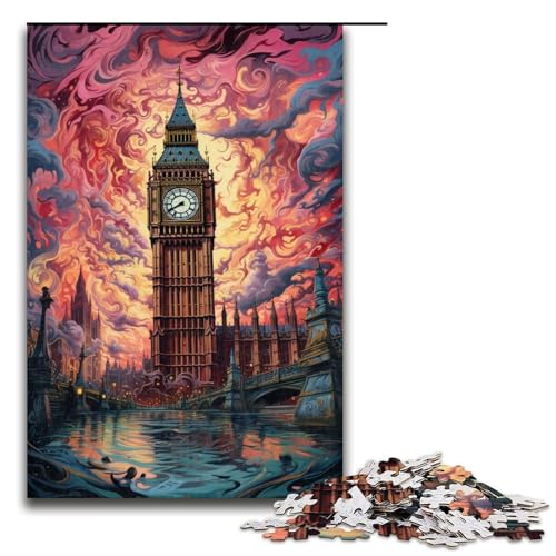 Puzzle für Erwachsene 1000 Teile EIN großer Glockenturm über der Stadt Puzzle Lernspiele für Zuhause DIY-Spielzeug tolles Geschenk für Spiele 1000 Teile (75 x 50 cm) von ouynngjing