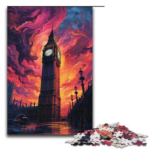 Puzzle für Erwachsene 1000 Teile EIN großer Glockenturm über der Stadt Puzzle Spiele Spielzeug Geschenk Geeignet für DesktopDekoration 1000 PCS (38x26cm) von ouynngjing