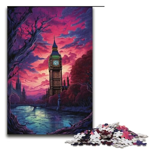 Puzzle für Erwachsene 1000 Teile EIN großer Glockenturm über der Stadt Puzzlespiel Spielzeug Lustiges 1000 PCS (38x26cm) von ouynngjing