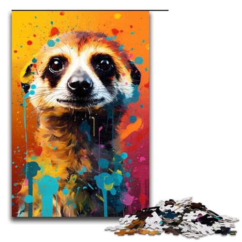Puzzle für Erwachsene 1000 Teile Erdmännchen buntes FamilienHolzpuzzle Lernspiel Herausforderungsspielzeug 1000 Teile (75 x 50 cm) von ouynngjing