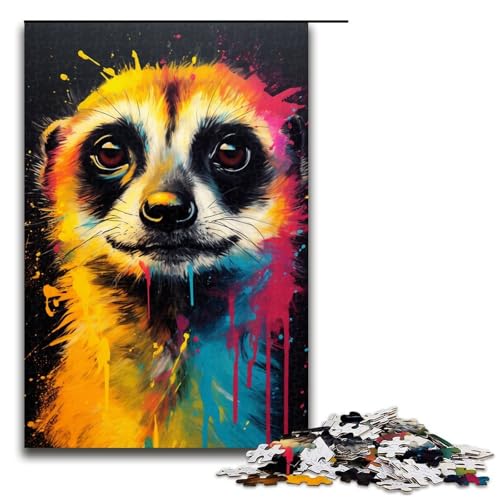 Puzzle für Erwachsene 1000 Teile Erdmännchen buntes Puzzle Geburtstagsgeschenk Geschenke für und Teenager ab 14 Jahren 1000 Teile (75 x 50 cm) von ouynngjing