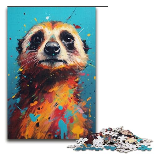 Puzzle für Erwachsene 1000 Teile Erdmännchen buntes Puzzle Lernspiele für Zuhause DIYSpielzeug tolles Geschenk für Spiele 1000 Teile (38 x 26 cm) von ouynngjing