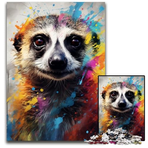 Puzzle für Erwachsene 1000 Teile Erdmännchen farbenfrohe anspruchsvolle Puzzles Heimaktivität für Feiertage Geburtstage und Familienspieleabende 1000 Teile (75 x 50 cm) von ouynngjing
