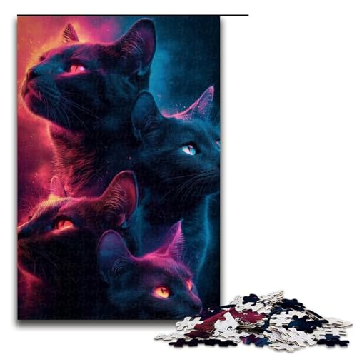 Puzzle für Erwachsene 1000 Teile FantasieKatzenPuzzle jedes Teil ist einzigartig – anspruchsvolles Familienspiel 1000 Teile (75 x 50 cm) von ouynngjing