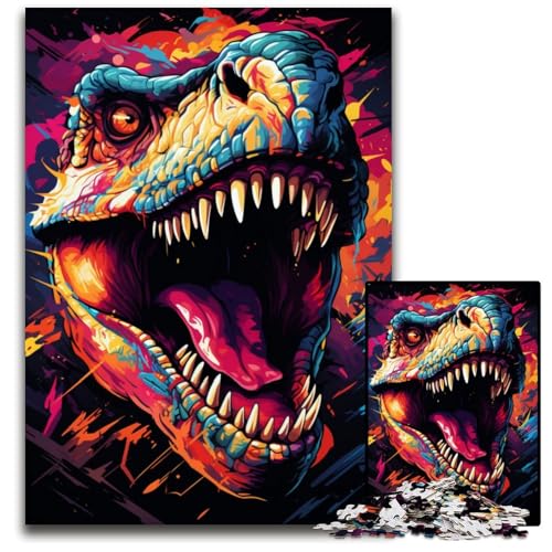 Puzzle für Erwachsene 1000 Teile Fantasiezeichnung von Dinosauriern anspruchsvolle Puzzles Heimaktivität für Feiertage Geburtstage und Familienspieleabende 1000 Teile (75 x 50 cm) von ouynngjing