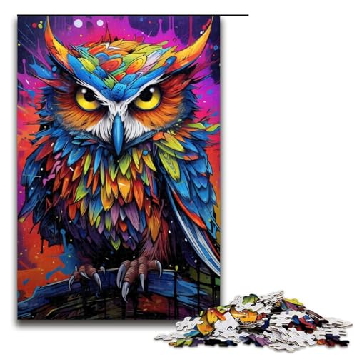 Puzzle für Erwachsene 1000 Teile Fantasy Art Owl Jigsaw Puzzle jedes Teil ist einzigartig – anspruchsvolles Familienspiel 1000 Teile (75 x 50 cm) von ouynngjing