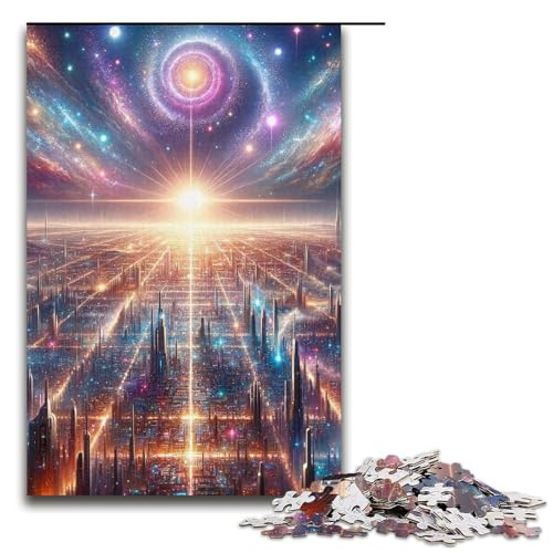 Puzzle für Erwachsene 1000 Teile Fantasy Star City Family Holzpuzzle Lernspiel Herausforderungsspielzeug 1000 Teile (38 x 26 cm) von ouynngjing