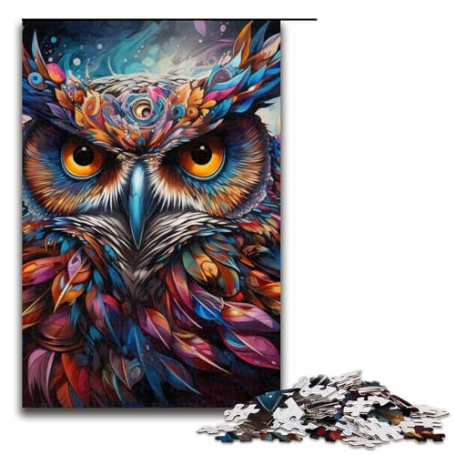 Puzzle für Erwachsene 1000 Teile FantasyArtEulenmuster Zusammenbau hilft dem Gehirn süchtig machendes Spielzeug zur Förderung der Geduld 1000 Teile (75 x 50 cm) von ouynngjing