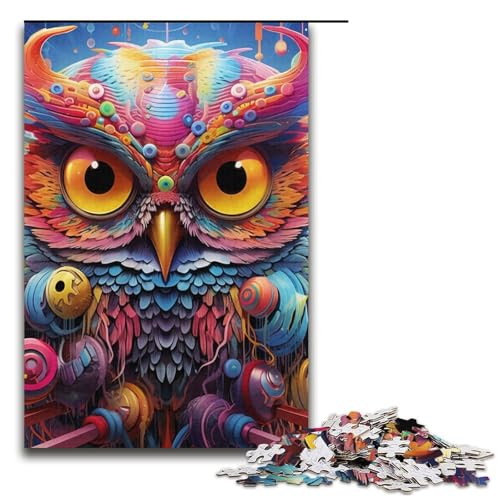 Puzzle für Erwachsene 1000 Teile FantasyKunst EulenPuzzle Spiele Spielzeug Geschenk geeignet für die Schreibtischdekoration 1000 Teile (38 x 26 cm) von ouynngjing