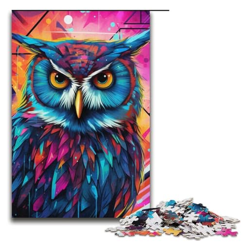 Puzzle für Erwachsene 1000 Teile FantasyKunst EulenPuzzle Spiele Spielzeug Geschenk geeignet für die Schreibtischdekoration 1000 Teile (38 x 26 cm) von ouynngjing