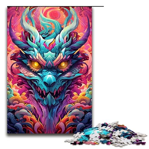 Puzzle für Erwachsene 1000 Teile Farbdrachen-Puzzle Lernspiele für Zuhause DIY-Spielzeug tolles Geschenk für Spiele 1000 Teile (75 x 50 cm) von ouynngjing