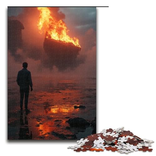 Puzzle für Erwachsene 1000 Teile Feuerfamilie Holzpuzzle Lernspiel Herausforderungsspielzeug 1000 Teile (75 x 50 cm) von ouynngjing