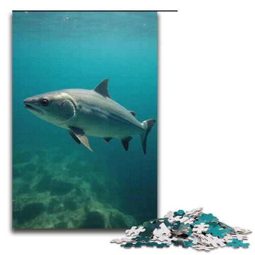 Puzzle für Erwachsene 1000 Teile Fische Schwimmen im seichten Wasser Holzpuzzle Lernspiel Herausforderungsspielzeug 1000 Teile (38 x 26 cm) von ouynngjing