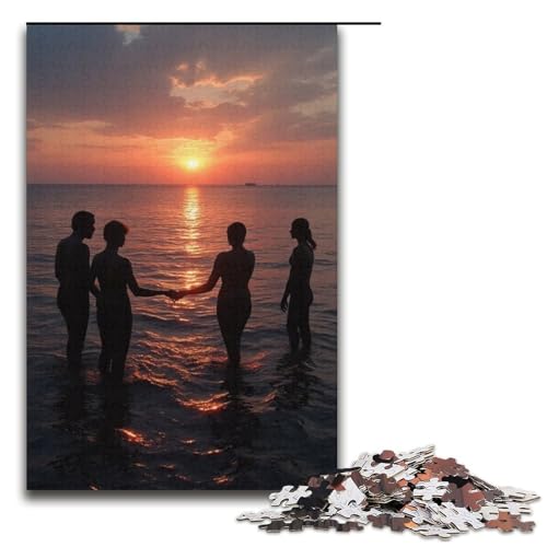 Puzzle für Erwachsene 1000 Teile Fischerlied in der Abenddämmerung Puzzlespiel lustiges Spielzeug 1000 Teile (38 x 26 cm) von ouynngjing