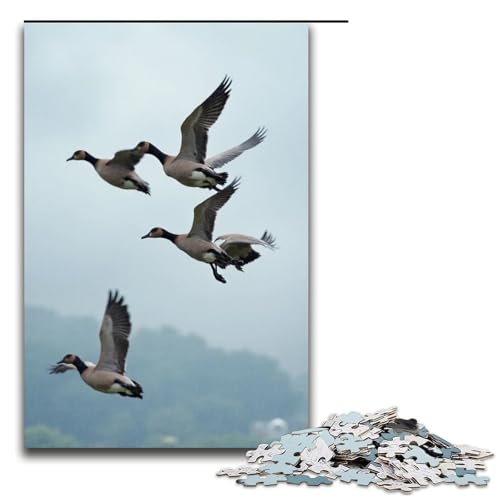 Puzzle für Erwachsene 1000 Teile Fliegende Wildgänse Holzpuzzle für Kinder Lernspiel 1000 Teile (75 x 50 cm) von ouynngjing