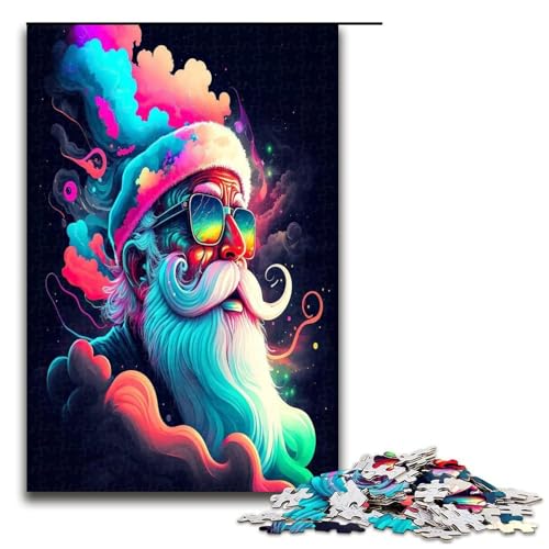 Puzzle für Erwachsene 1000 Teile Frohe Weihnachten Holzpuzzle für Kinder Lernspiel 1000 Teile (75 x 50 cm) von ouynngjing