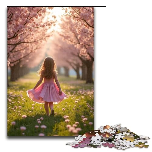 Puzzle für Erwachsene 1000 Teile Frühlingsfreude Familien-Holzpuzzle Lernspiel Herausforderungsspielzeug 1000 Teile (75 x 50 cm) von ouynngjing
