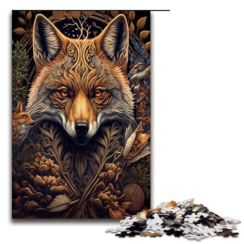 Puzzle für Erwachsene 1000 Teile Fuchs Holzpuzzle für Kinder Lernspiel 1000 Teile (75 x 50 cm) von ouynngjing