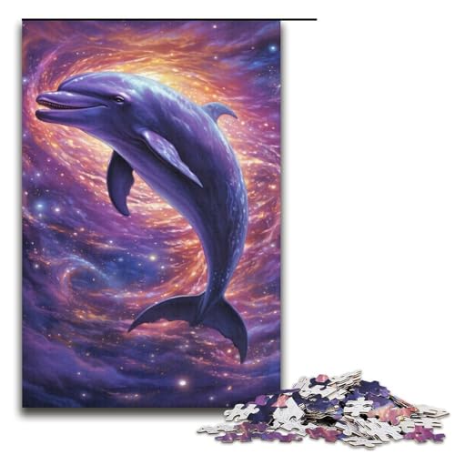 Puzzle für Erwachsene 1000 Teile Galaxie Delfin Puzzlespiel lustiges Spielzeug 1000 Teile (38 x 26 cm) von ouynngjing