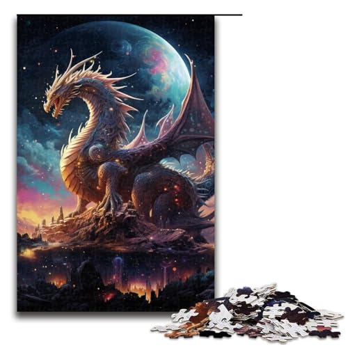 Puzzle für Erwachsene 1000 Teile Galaxie Drache Lernspiele für Zuhause DIY Spielzeug tolles Geschenk für Spiele 1000 Teile (75 x 50 cm) von ouynngjing