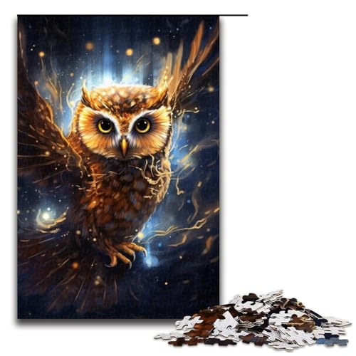 Puzzle für Erwachsene 1000 Teile Galaxie Eule Holzpuzzle für Kinder Lernspiel 1000 Teile (75 x 50 cm) von ouynngjing
