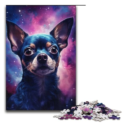 Puzzle für Erwachsene 1000 Teile GalaxieChihuahuaFamilie Holzpuzzle Lernspiel Herausforderungsspielzeug 1000 Teile (38 x 26 cm) von ouynngjing