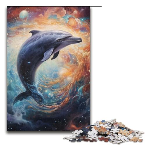 Puzzle für Erwachsene 1000 Teile GalaxieDelfinPuzzle Geburtstagsgeschenk für Teenager ab 14 Jahren 1000 Teile (38 x 26 cm) von ouynngjing