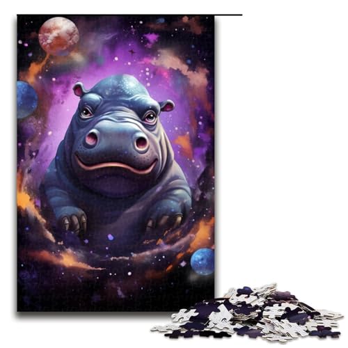 Puzzle für Erwachsene 1000 Teile Galaxien Nilpferde Holzpuzzle für Kinder Lernspiel 1000 Teile (75 x 50 cm) von ouynngjing